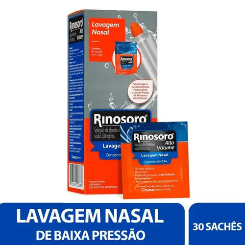 Rinosoro Alto Volume 0,9% Refil 30 Sachês