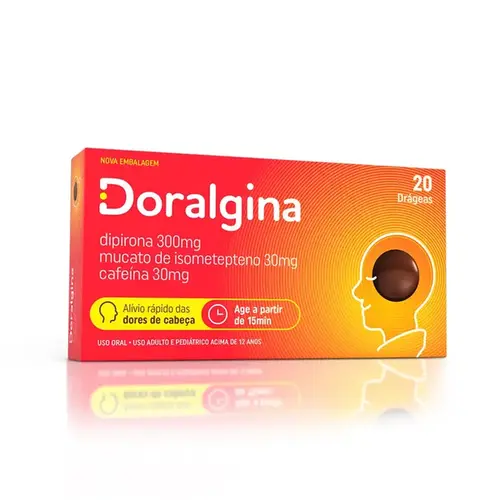 Doralgina 30mg + 300mg + 30mg 20 Drágeas
