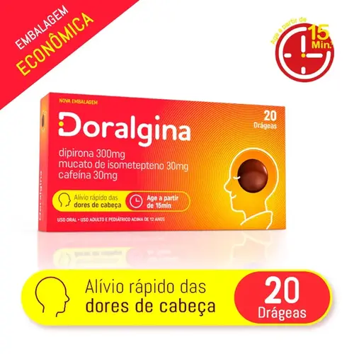 Doralgina 30mg + 300mg + 30mg 20 Drágeas