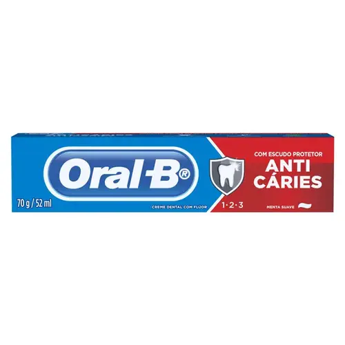 Creme Dental Oral B 123 Menta Suave Anticáries 70g