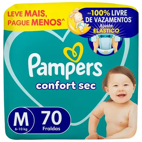 Fralda Pampers Confort Sec M 70 Unidades