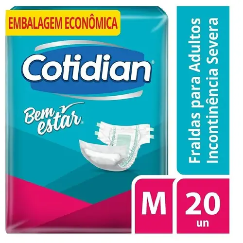Fralda Geriátrica Cotidian Bem Estar M Com 20 Unidades