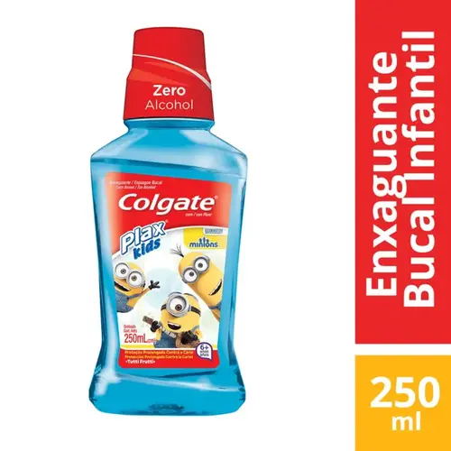 Enxaguante Bucal Infantil Colgate Plax Kids Zero Álcool Minions 250ml