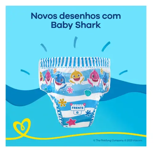 Fralda Pampers Splashers para Nadar Baby Shark G-XG 11 Unidades