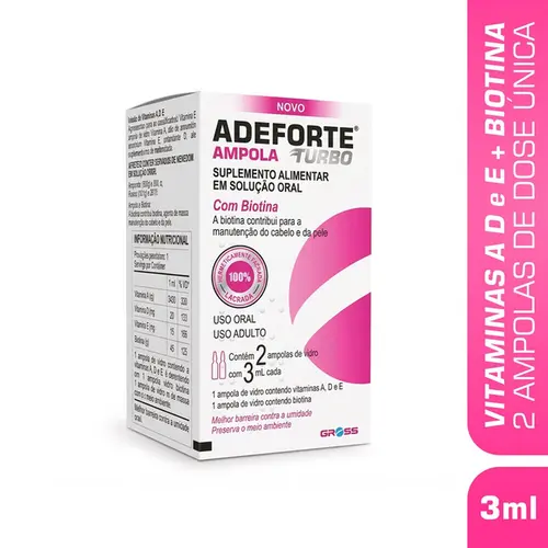 Adeforte Turbo com Biotina 1 Ampola Oral 3ml