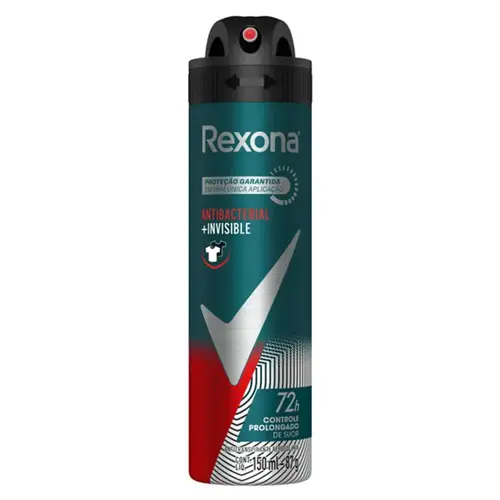 Desodorante Rexona Men Antibacterial e Invisible Aerosol Masculino 150ml