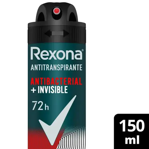 Desodorante Rexona Men Antibacterial e Invisible Aerosol Masculino 150ml
