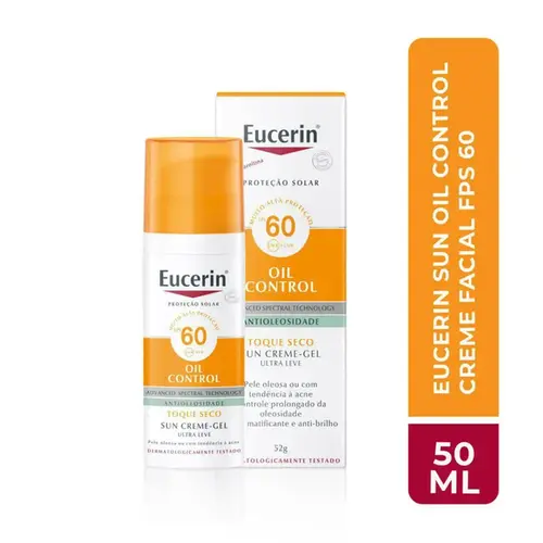 Protetor Solar Facial Eucerin Sun Oil Control Toque Seco FPS60 50ml