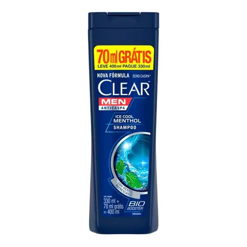 Shampoo Clear Men Anticaspa Ice Cool Menthol 400ml