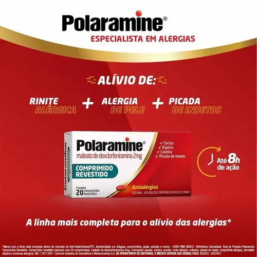 Polaramine 2mg - 20 Comprimidos