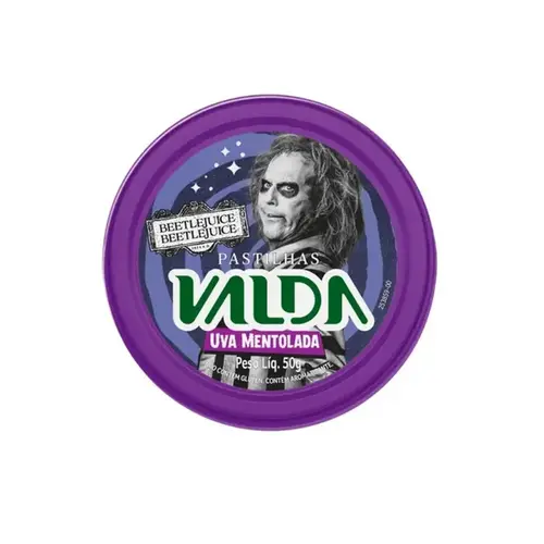 Pastilha Valda Beetlejuice Uva Mentolada 50g