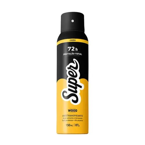 Desodorante Masculino Super Men Wood 72H Antitranspirante Aerossol 150ml