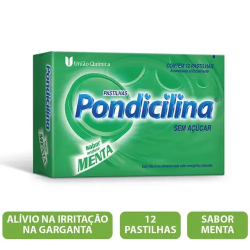 Pastilha Pondicilina - Sabor Menta - 12 Pastilhas