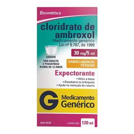 Cloridrato de Ambroxol 6mg/ml Xarope com 120ml - Biosintética - Genérico