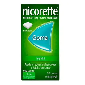 Nicorette 4mg 30 Gomas Mastigáveis - Sabor IceMint