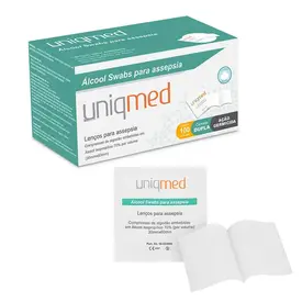 Álcool Swabs para Assepsia 30 x 60mm com 100 Un. Uniqmed