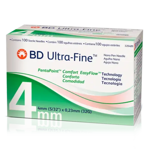 Agulha para Caneta de Insulina BD Ultra-Fine 4mm - 100 Unidades