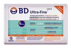 Seringa para Insulina BD Ultra-Fine 6mm 100UI - 10 Unidades