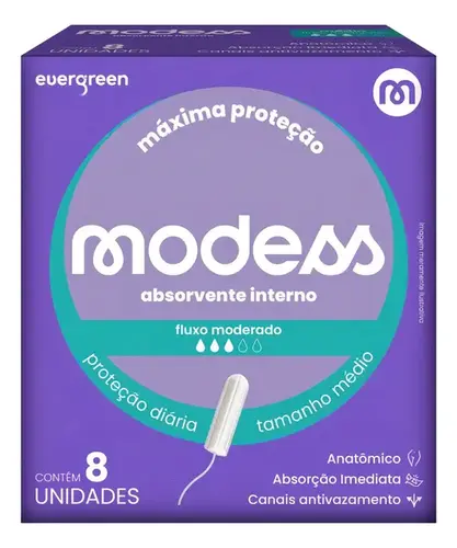 Absorvente Interno Modess Tamanho Médio 8 Unidades