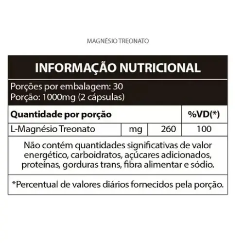 Nutreonato Magnésio + Treonina 600mg 60 Cápsulas - Qualy Nutri