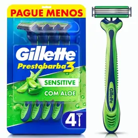 Aparelho de Barbear Gillette Prestobarba 3 Extra Suave 4 Unidade