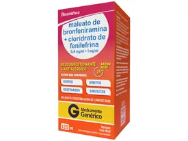 Bronfeniramina 0,4mg/ml + Fenilefrina 1mg/ml 120ml Xarope - Biosintética - Genérico