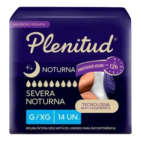 Roupa Íntima Descartável Plenitud Noturna G/XG Unissex 14 Unidades