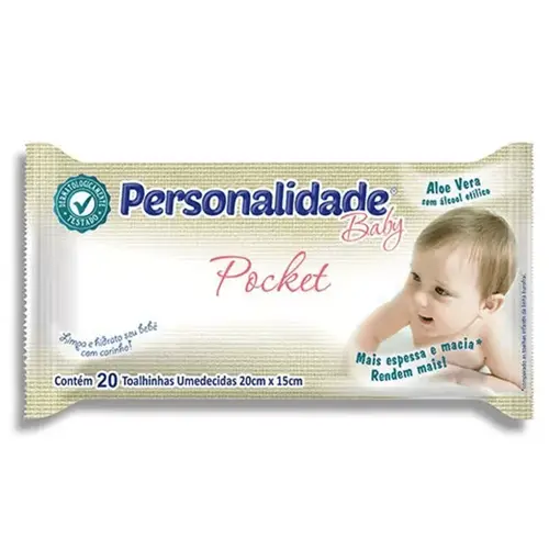 Toalhas Umedecidas Personalidade Baby de Bolso 20 Unidades