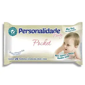 Toalhas Umedecidas Personalidade Baby de Bolso 20 Unidades