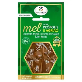 Composto de Mel e Extrato de Própolis - Sabor Agrião - 10 Sachês