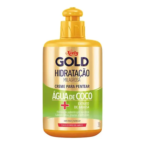 Creme de Pentear Niely Gold Hidratação Água de Coco + Extrato de Babosa 280ml