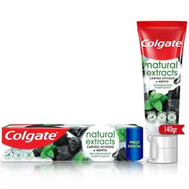 Creme Dental Colgate Natural Extracts Carvão Ativado e Menta 140g