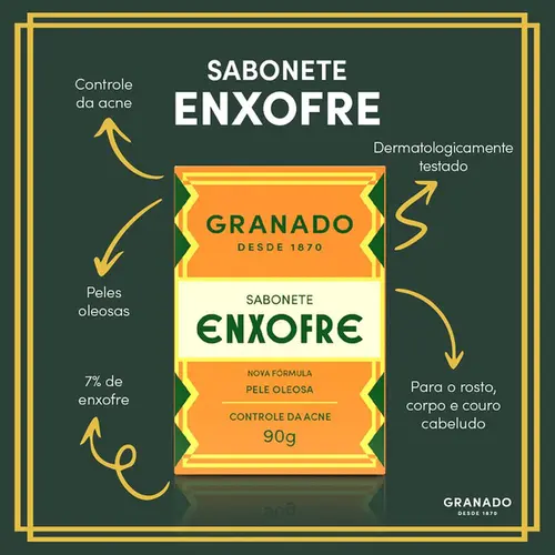 Sabonete em Barra Granado Enxofre Controle Da Acne e Oleosidade 90g
