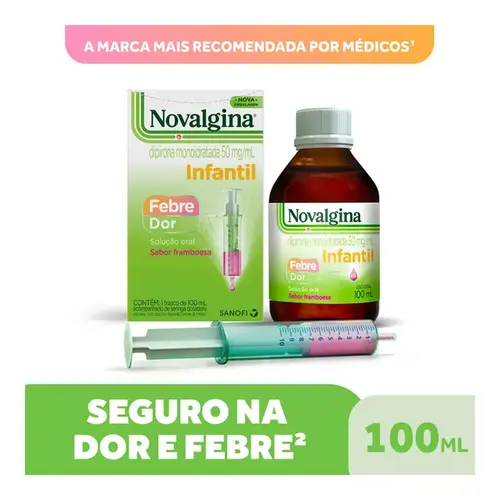 Novalgina Infantil 50mg/ml - Xarope 100ml + Seringa Dosadora