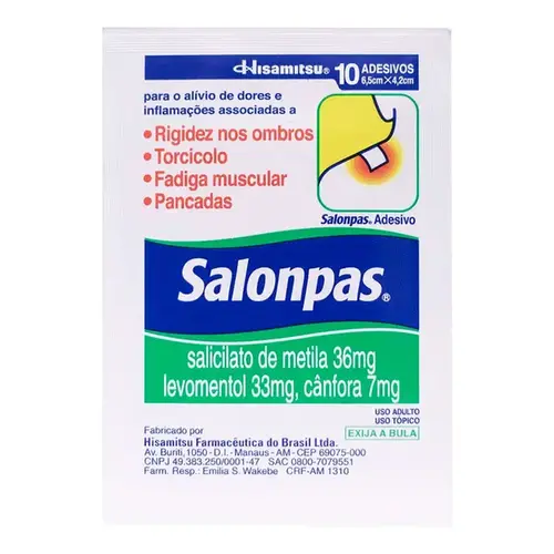 Salonpas Adesivo - Tamanho Pequeno - 10 Adesivos Transdérmicos