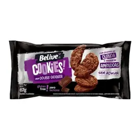 Cookies Belive Zero Açúcar Sabor Double Chocolate 67g
