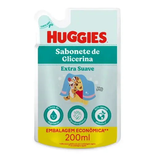 Refil Sabonete Líquido Infantil Huggies Extra Suave 200ml