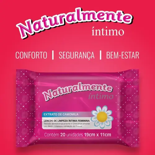 Lenços Umedecidos Naturalmente 20 Unidades