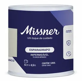 Esparadrapo Impermeável Missner Branco 5cm x 4,5m - 1 Unidade