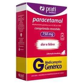 Paracetamol 750mg Genérico Prati-Donaduzzi 20 Comprimidos