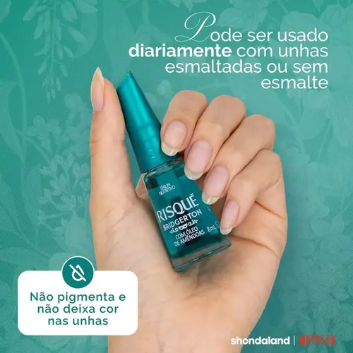 Esmalte de Tratamento Risqué Sérum Bridgerton Óleo de Amêndoas 8ml