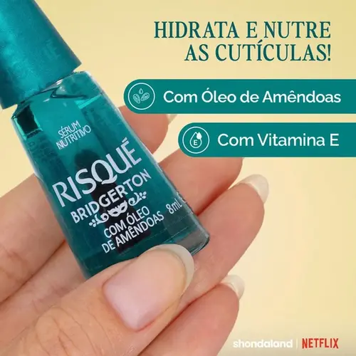 Esmalte de Tratamento Risqué Sérum Bridgerton Óleo de Amêndoas 8ml