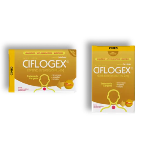 Pastilha Ciflogex 3mg - Sabor Mel e Limão - 12 Pastilhas