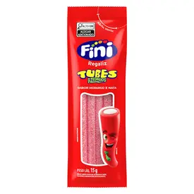Bala Fini Mini Tubes Morango Azedinho 15g
