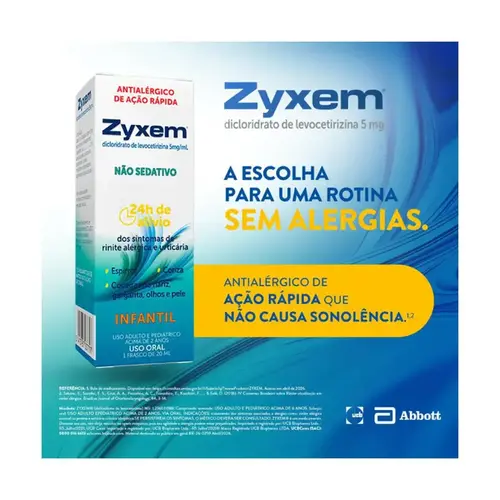 Zyxem - Dicloridrato de Levocetirizina 5mg/ml - Gotas 20ml
