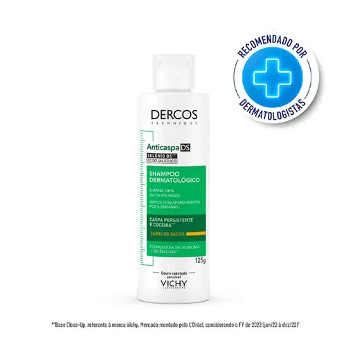 Shampoo Vichy Dercos Anticaspa Intensivo de Cabelos Secos 125g