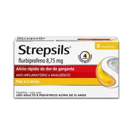 Pastilha Strepsils 8,75mg - Sabor Mel e Limão - 8 Pastilhas