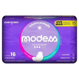 Absorvente Modess Malha Suave com Abas 16 Unidades
