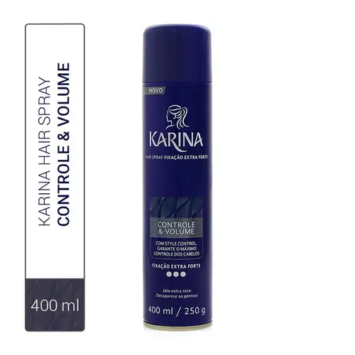 Spray Fixador de Cabelo Karina Controle e Volume Fixação Extra Forte 400ml