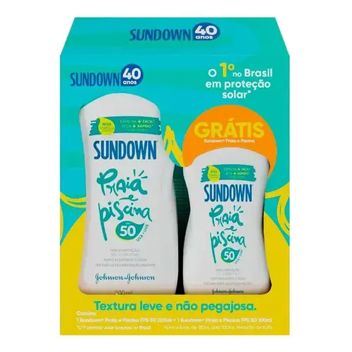 Kit Protetor Solar Corporal Sundown FPS 50 Praia e Piscina 200ml + 100ml